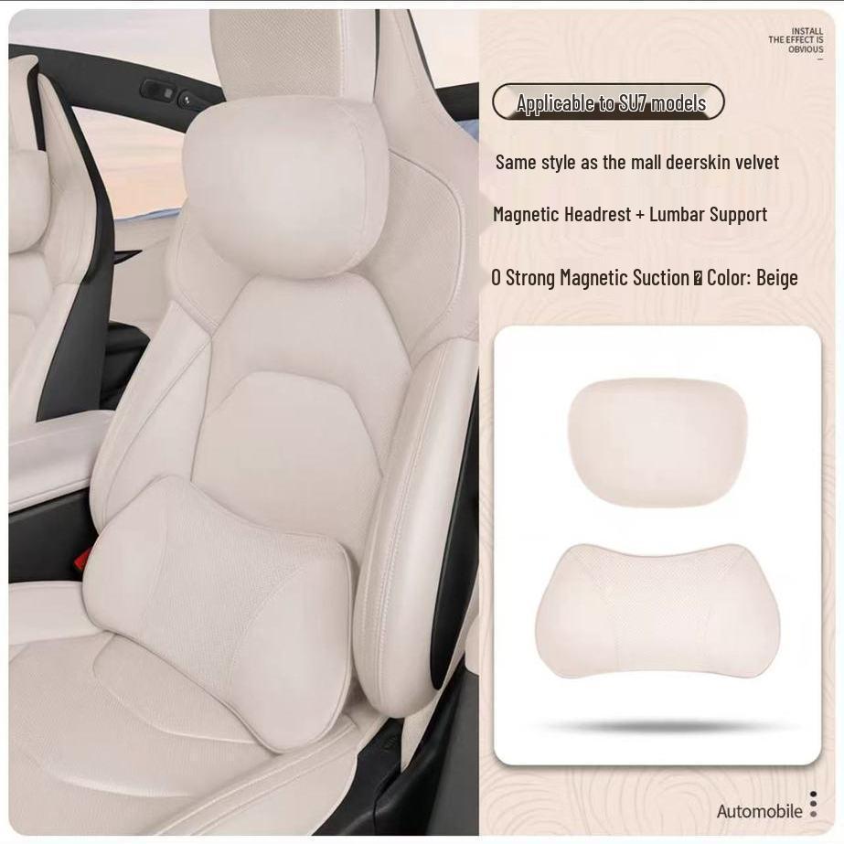 Xiaomi SU7 Magnetic Headrest Neck Support & Lumbar Pillow for Car