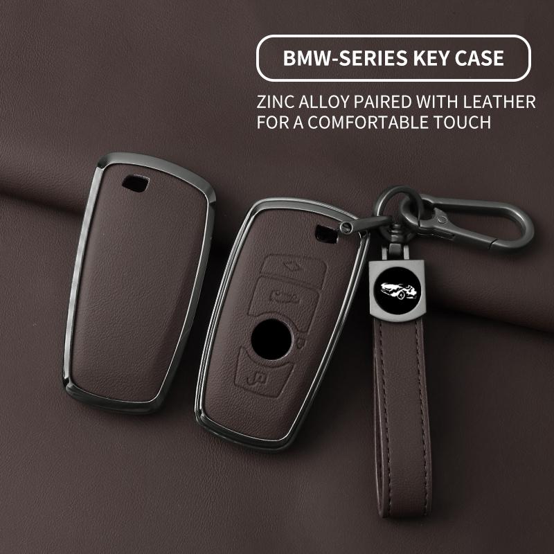 Zinc Alloy Leather Car Key Case For Bmw F30 F31 F32 F34 F20 F21 F07 F10 1 3 5 7 Series X1 X3 G01 X4 G02 X5 F15 F16 M3 M4 Ix Etc