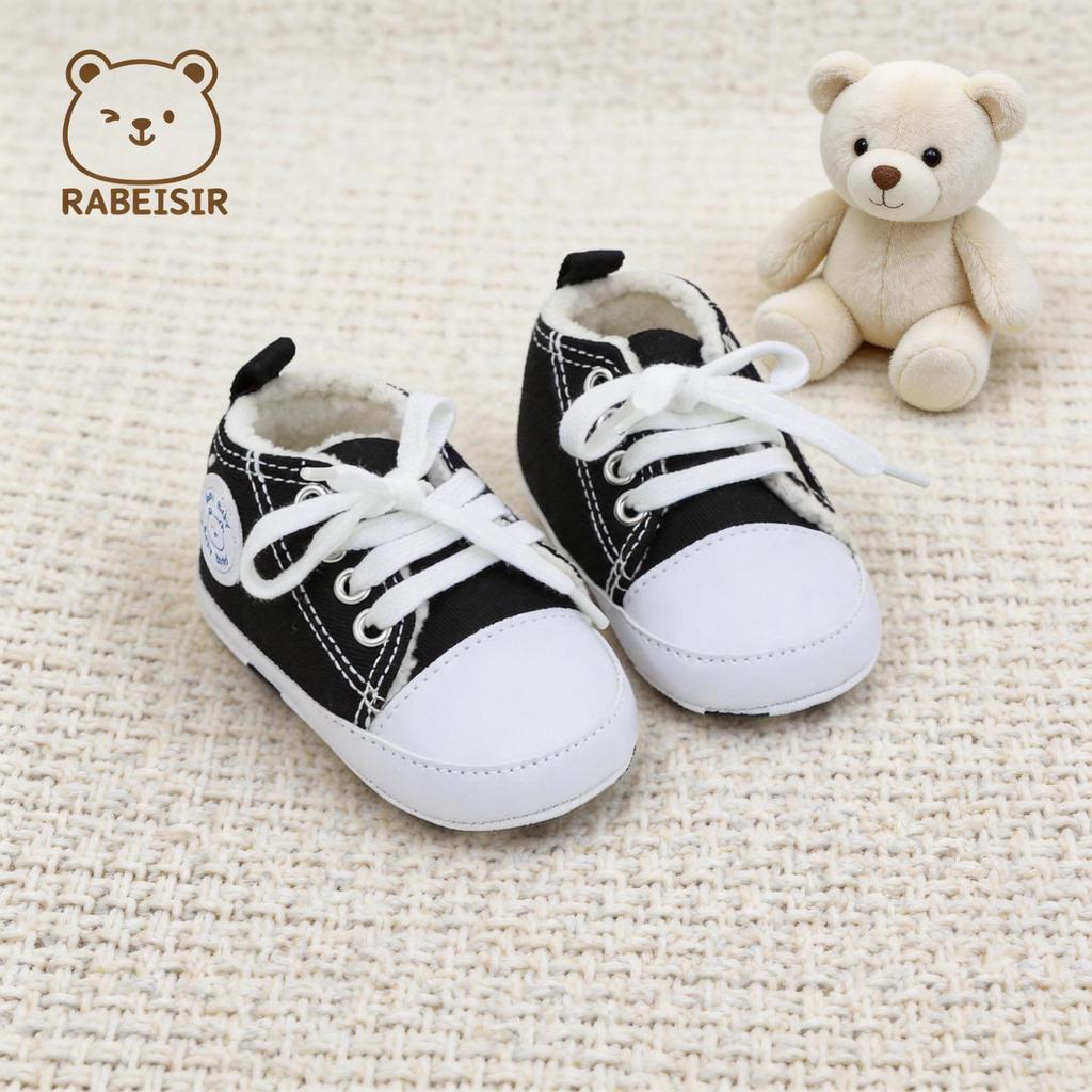 Soft Sole Baby Canvas Shoes - Non-slip, Breathable, Warm Velvet Lined for Autumn & Winter