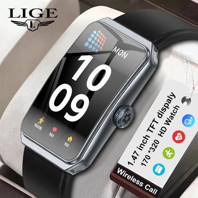 LIGE Novo relógio inteligente Bluetooth Call Relógio inteligente masculino Esportes ao ar livre Fitness Pulseira inteligente à prova d'água Relógio inteligente feminino