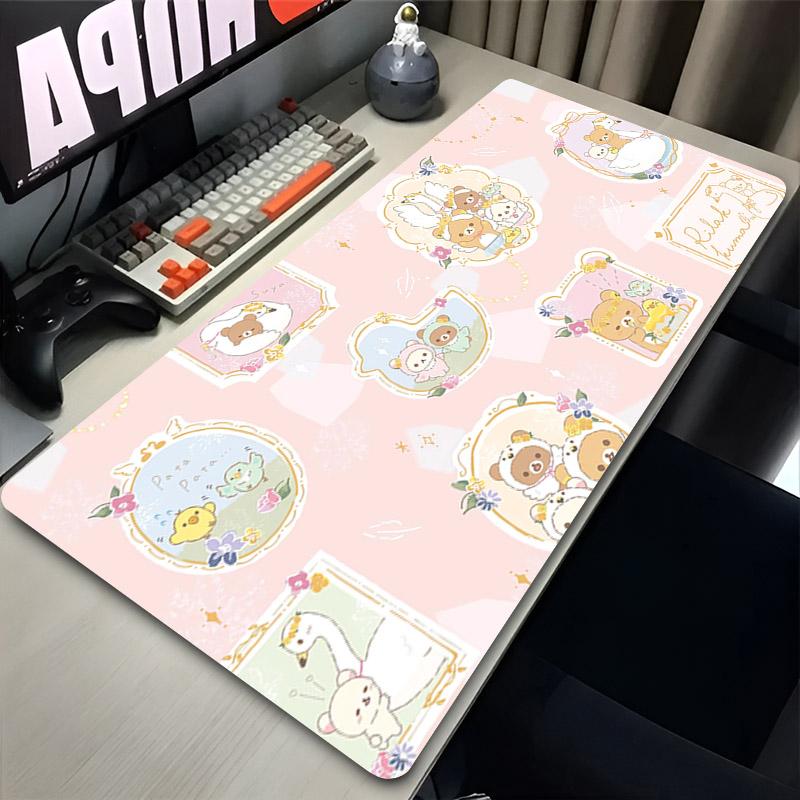 Korilakkuma Rilakkuma Cute Desk Mat Extended Anime Mousepad Computer Nonslip Large Mouse Pad Office Accessories Pc Table Carpet