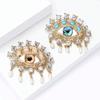Retro trendiger Legierungs-Strass-Anhänger, Teufelsauge Broschen personalisierte luxuriöse Damenbekleidung, Brustblumen-Schmuck, Brosche