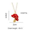 Cute Red Painting Cartoon Mushroom Necklace Simple Resin Metal Necklaces For Women Girls Fashion Jewelry