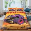 Monster Truck Bedding Set Duvet Cover Soft Microfiber Quilt Cover with 3D Cartoon Anime Print Design for Kids Teenagers Adults