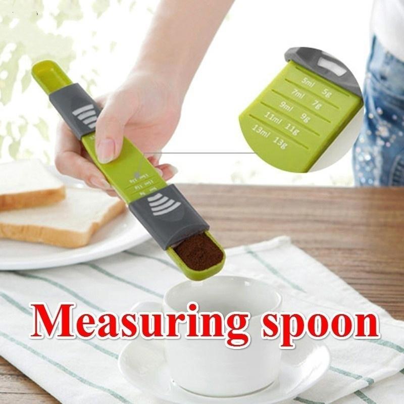 

Kitchen Double End Eight Stalls Adjustable Scale Measuring Spoons Cooking Helper