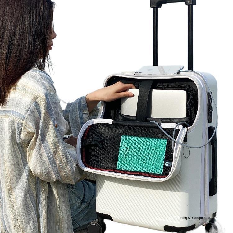 Ping Si 20-Inch Multifunctional Carry-On Suitcase for Women, Men, and Students