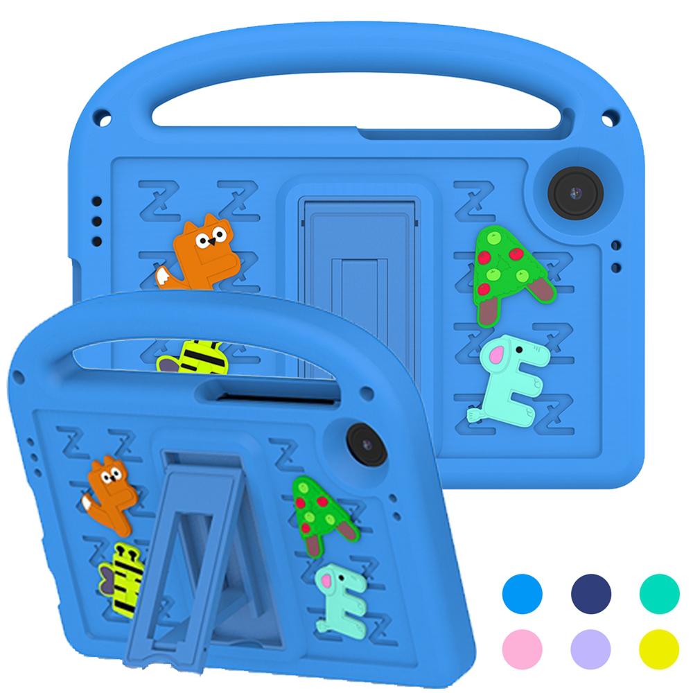 Samsung Galaxy Tab A9 A9+ Plus 2023 SM-X110 SM-X115 SM-X210 SM-X215 Etui Barnesikkert Tegneseriebokstav Bærbart EVA-Skum Støtsikkert Stativ Nettbrettdeksel