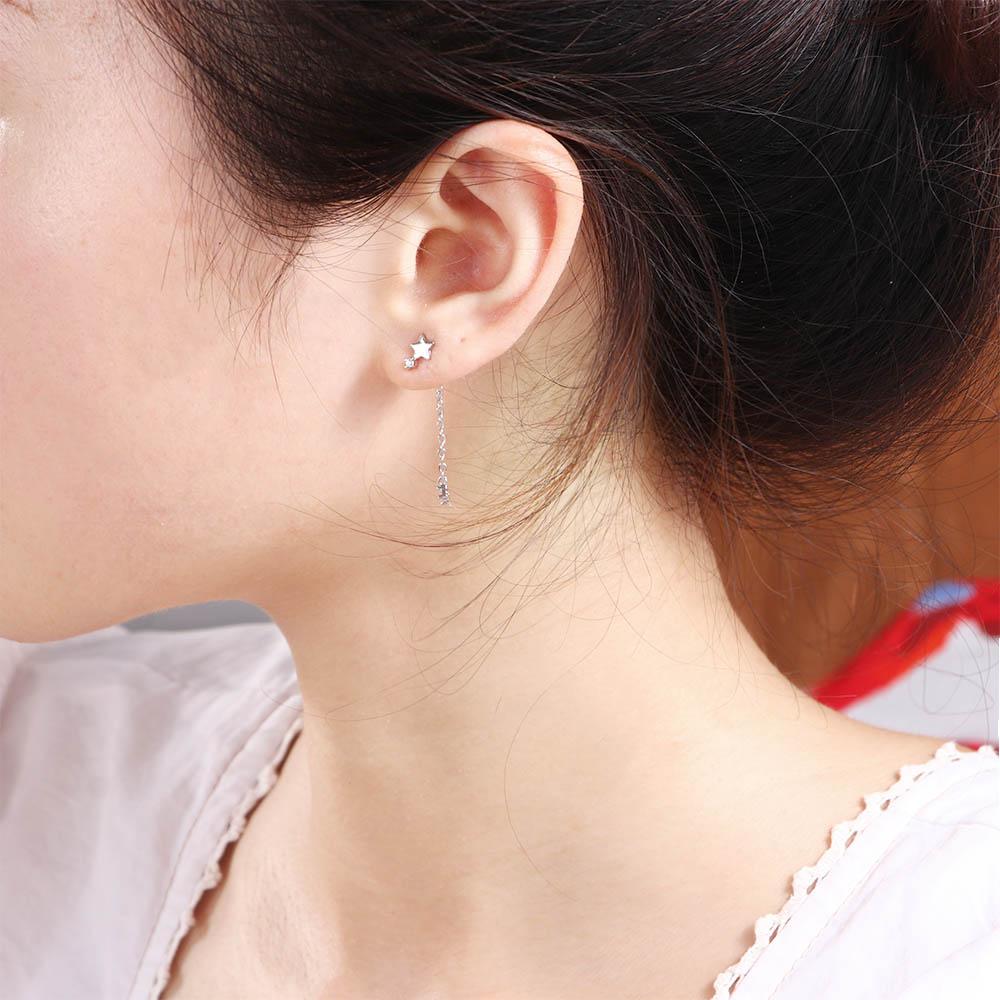 Girls Geometric Tassel Star Chic Stud Earrings Party Jewelry Drop Earrings Fashion Accessories