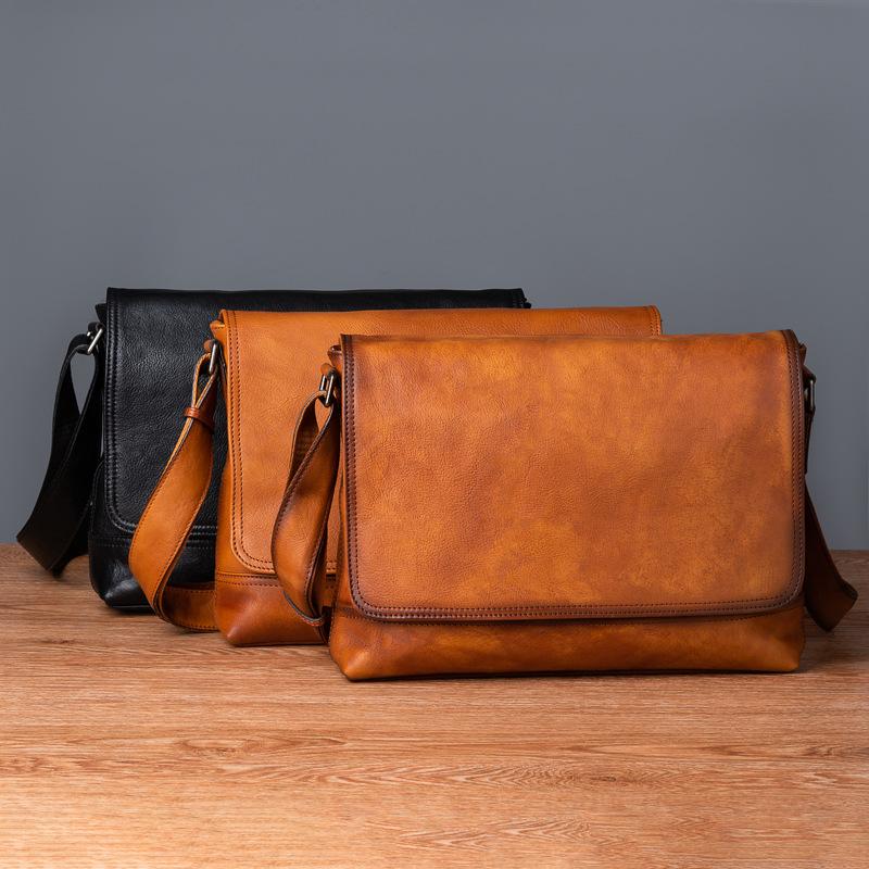Vrchní vrstva Strom Vysoká Zeleninová Tannená Hovězí Kůže Retro Ležérní Crossbody Taška
