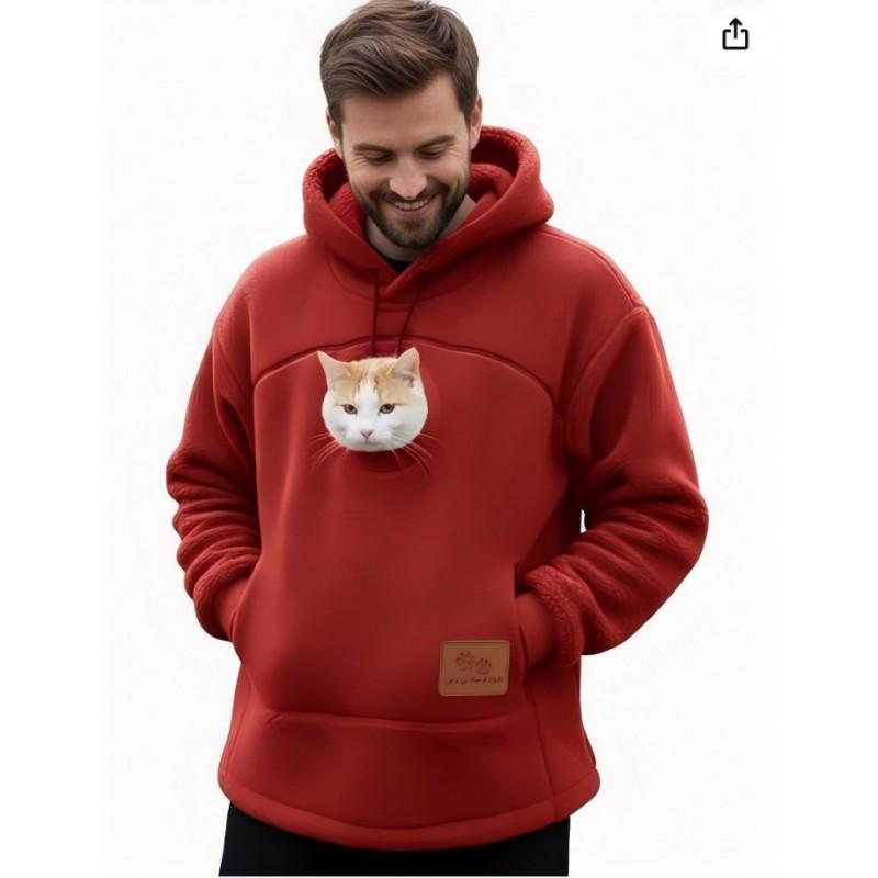 Winter Teddy Fleece Pet Pocket Hoodie Unisex Loose Thick Warm Coat Cats