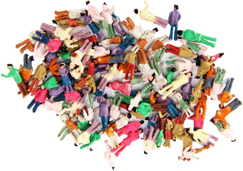 Scenery Collection Dolls People Human Figures Painted People Railway Architectural Train Models Scale Set of 100 Models, Dioramas, Models, 8-11mm