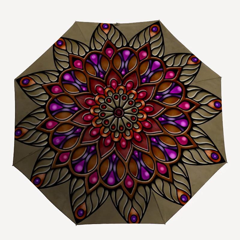 

1pc Mandala Artwork Umbrella - Portable Home Essential, Durable Iron Frame with Rod Structure, Fashion Lovers yy250910090