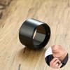 Herrenring, 15 mm, extra breites Rohr, schwarzer Edelstahl, klobiges Band, Zigarrenringe, Herrenschmuck, Herren-Accessoires