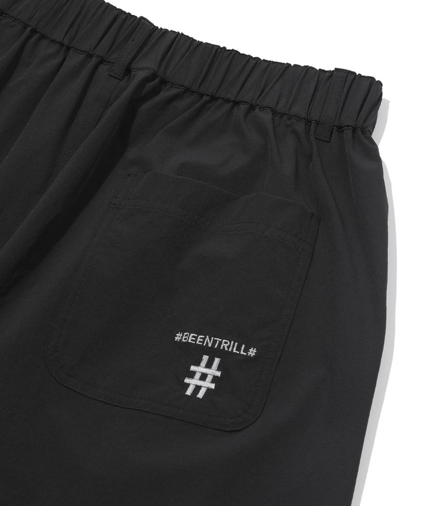 BEENTRILL Woven Tech Fatigue Shorts (Black)