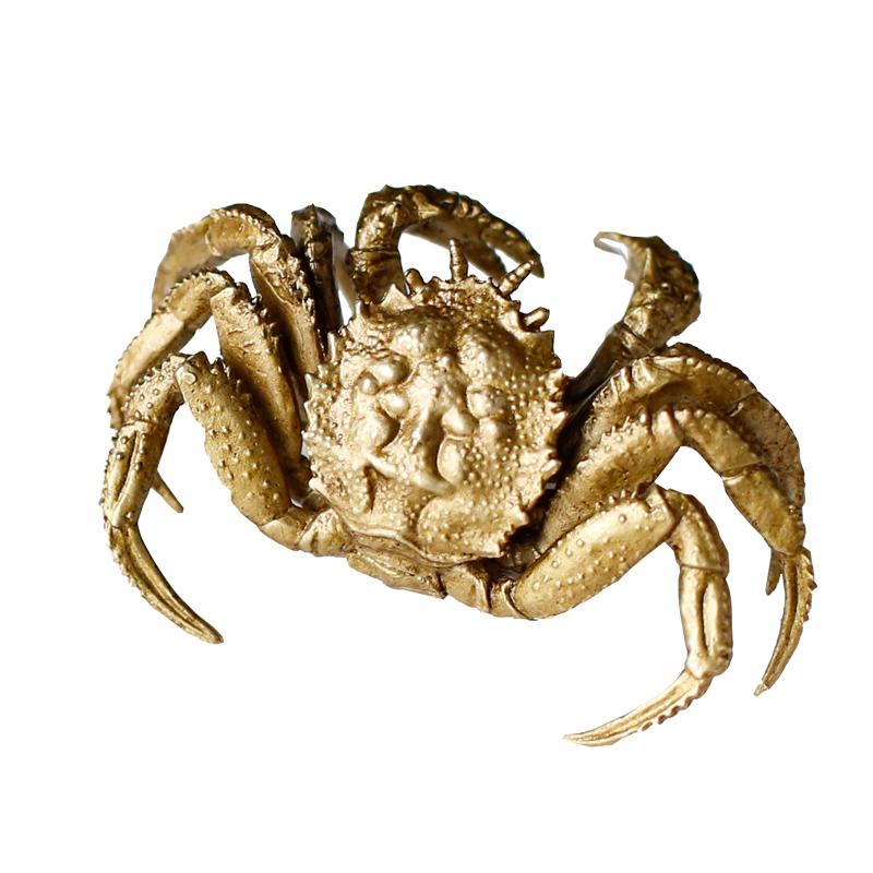 

Antique Bronze Pure Brass Detailed Crab Miniature Figurine for Home Decoration