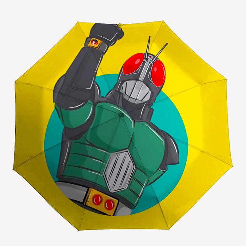 

1pc Masked Rider Hero Automatic Open/Close Umbrella Sturdy Iron Frame, Compact Travel Umbrella - Perfect Gift for Women, Men a0829127