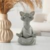 Resin Zen Cat Figurine In Meditation Pose for Home and Office Decor