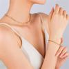 Gold Silver Color Stainless Steel 4mm Paperclip Link Chain Bracelets Neckalce For Women Fashion Party Wedding Jewelry Sets Gifts