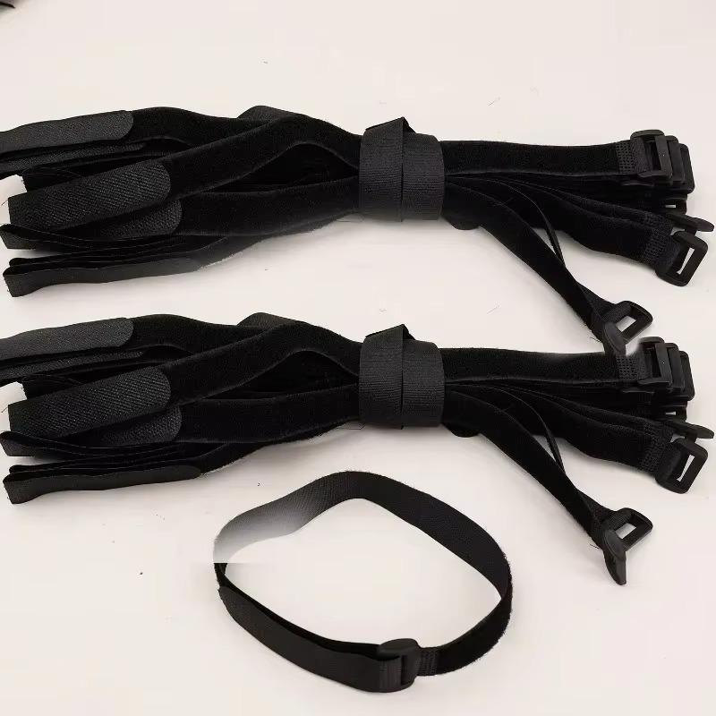 10Pcs Reusable Hook And Loop Nylon Adjustable Wire Fastener Wrapping Cinch Straps Securing Cable Cord Management