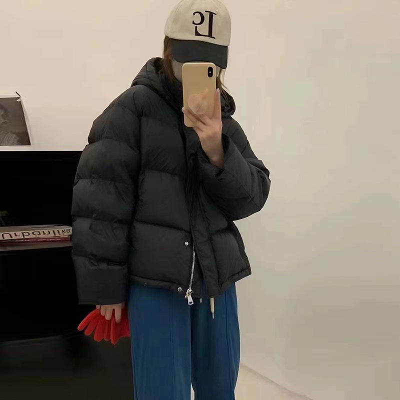 White duck down short down jacket women's winter new fashion hooded thickened small light student top