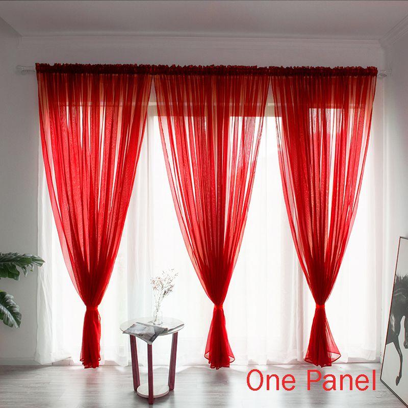 Colorful Solid Sheer Panel Window Curtain With Fashionable Shading Features
