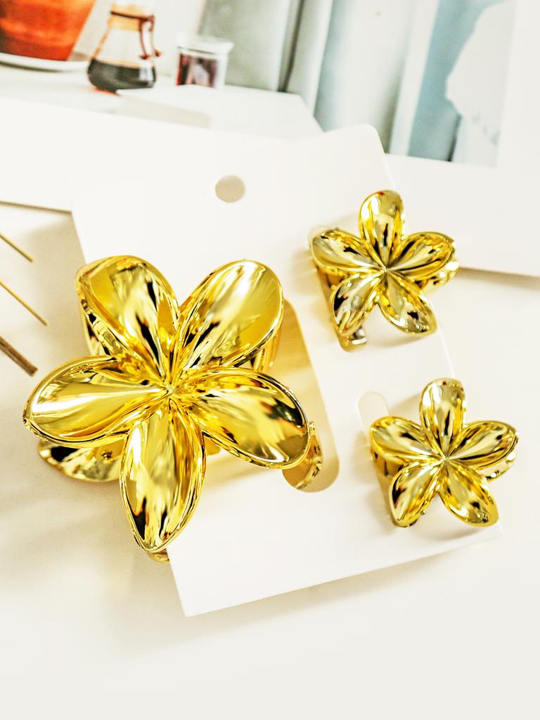 3 Pcs Hawaiian Hair Claw Clip for Women,Flower Marble Vein Hairpin Barrette Summer Vacation Beach Cute Fashion Hair Accessories