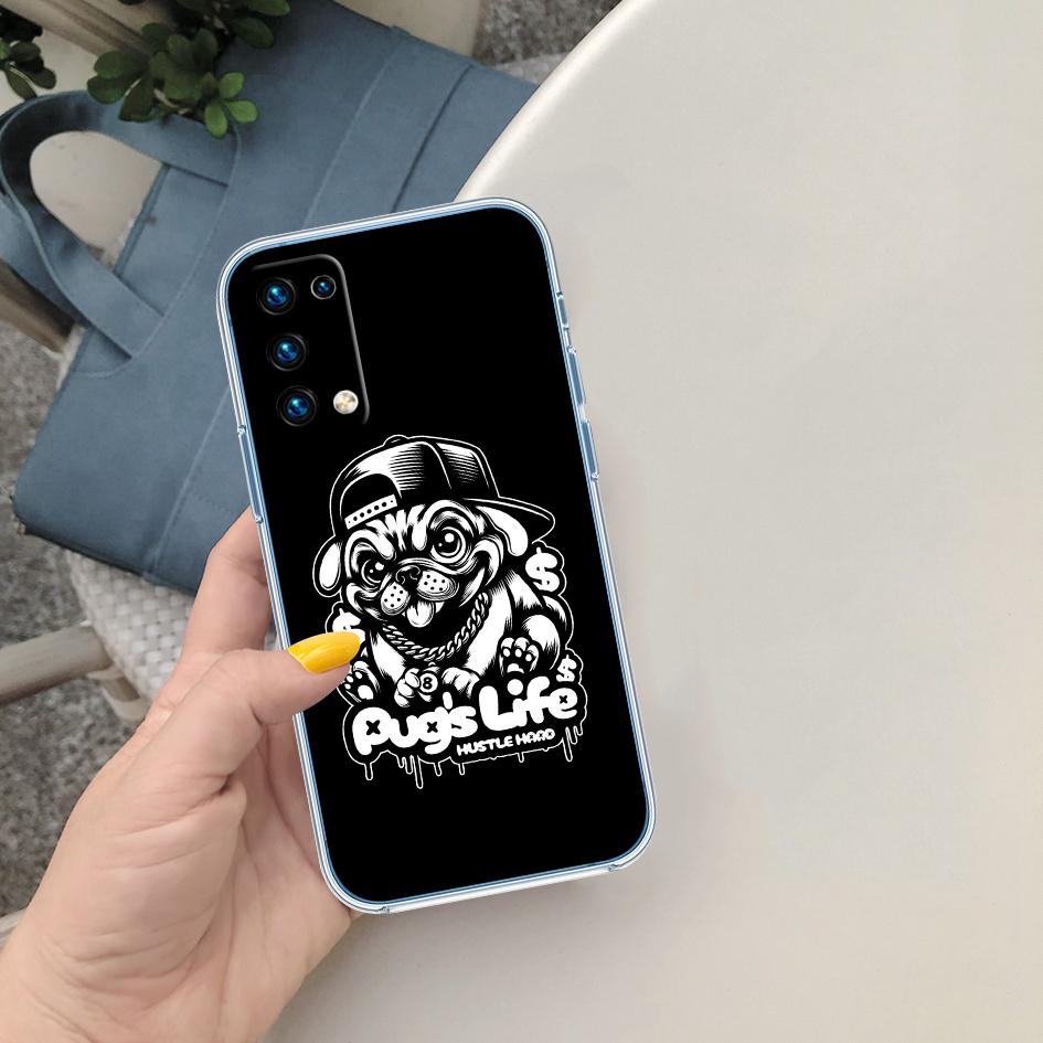 CJ90 Pug Dog Transparent Phone Case for LG K22 K30 K40 K40S K41 K42 K50 K50S K51 K51S K52 K61 K62 K71 K92 Q60 Q61 V40 V50 V60