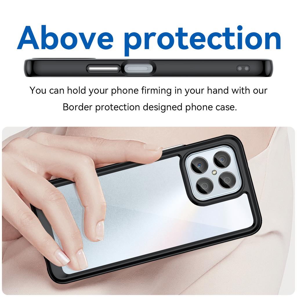Phone Case for Honor 70 Lite 5G/Play 30 5G/X8 5G/X6 4G/Play6C 4G/X8a 4G/X6s 4G,TPU+Acrylic Clear Back Cover