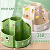 Desktop Stationery Organizer 5 Slots Stationery Storage Box 360 Degree Rotating Cute Pencil Cup Pot for Home Office School Box