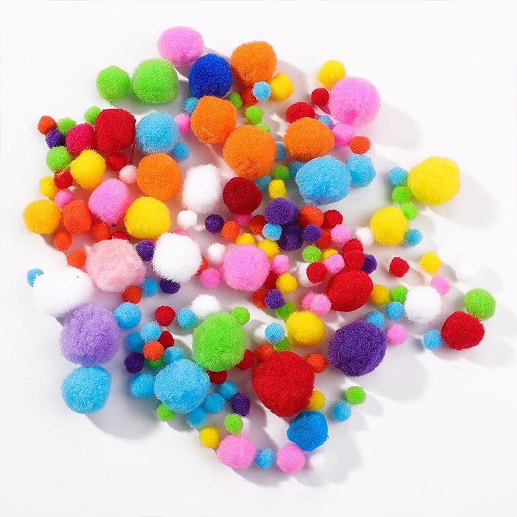 300pieces Craft Pom Poms Bundle Assorted Fuzzy Pompoms For DIY Fun Assorted Fuzzy Pompoms Balls
