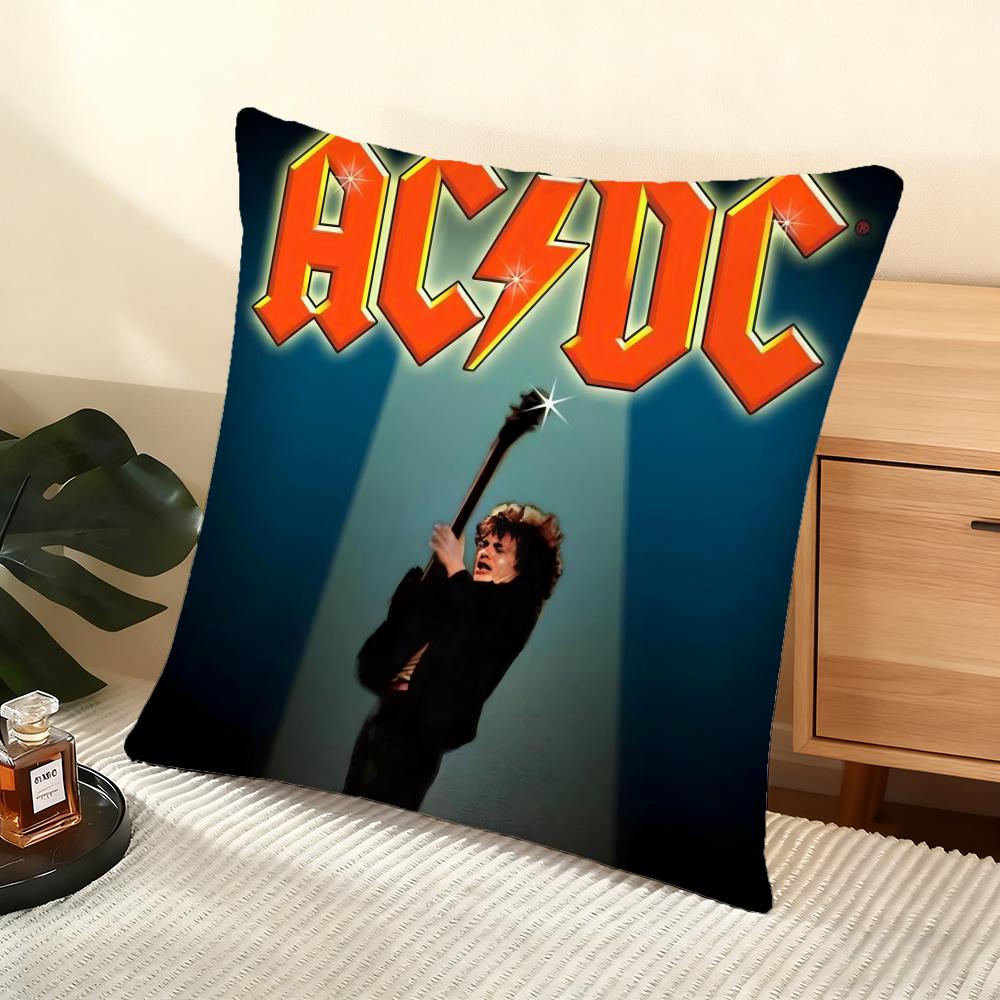 Kuddfodral Silkeslen Kort Plysch Hemmasoffa Kuddfodral - Dold Dragkedja Heminredning A-A-ACDC Rockband