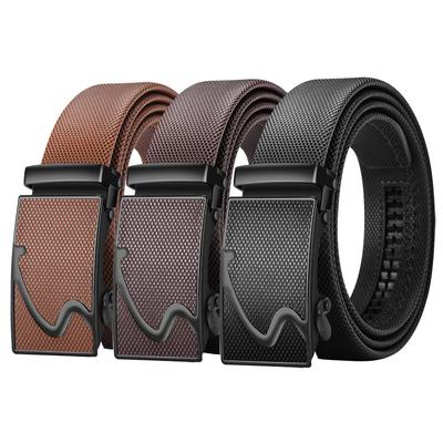 Selbstverriegelnder Herren-Anzuggürtel Premium Echtes Leder Schmal Business Casual Gürtel Verstellbare Taille 30 bis 42 Zoll Minimalistische Schwarze Braune Gürtel für Männer