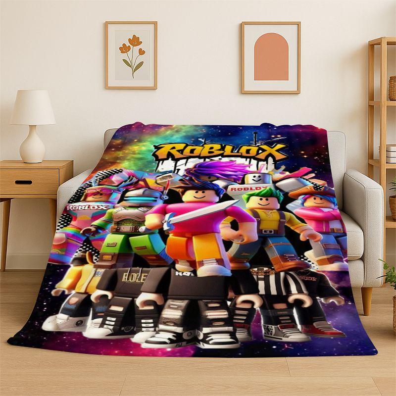 3D R-Robloxs Games Cartoon Soft Plush Blanket,Flannel Throw Blanket for Living Room Bedroom Bed Sofa Cover Picnic Office Gift