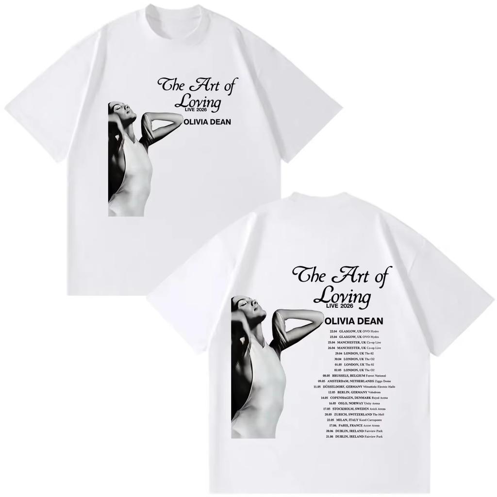 Olivia Dean The Art of Love 2026 Tour Graphic Unisex Vintage Loose Casual Fashion Short Sleeve Women And Men T-shirt