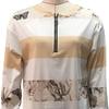 V-Ausschnitt Langarm Elastische Bündchen Pullover Sweatshirt Herbst Floral Gestreift Digital