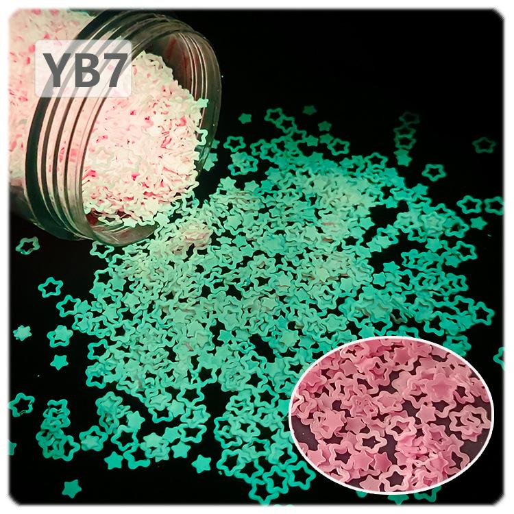 Luminous Hollow Plum Sequin Nail Art Patch: 4MM Glow, Mother-and-Child Star Design, 8 Colors, Solvent-Resistant