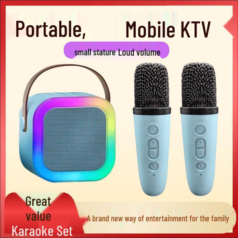 All-in-One Wireless Bluetooth Karaoke Speaker & Microphone Set for Kids