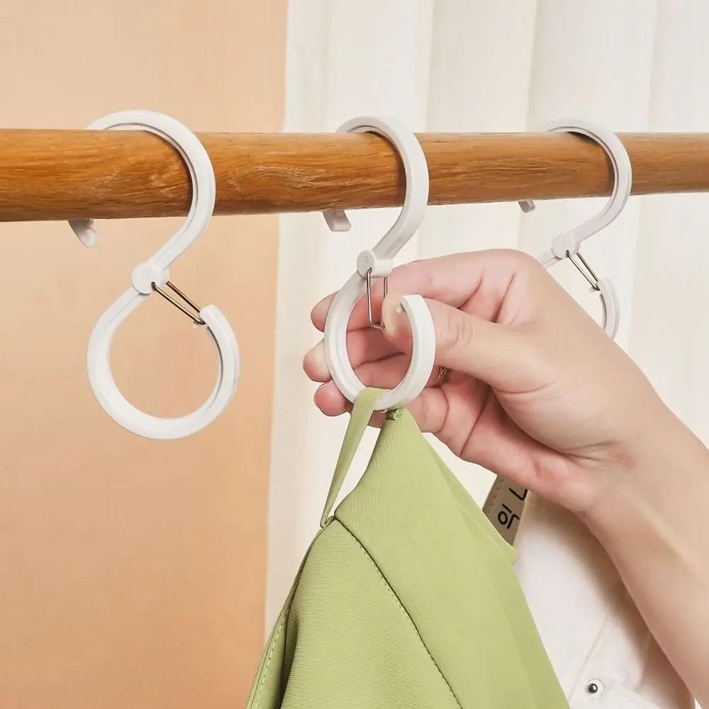 

3-pieces load-bearing capacity strong plastic hook S-shaped transparent coat and hat hook with buckle storage hook bathroom
