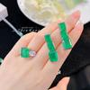 Haute Couture Jewelry Square Diamond Strap Cotton Emerald Necklace Wizard Of Oz Set Colorful Treasure Ring Green Diamond Stud Earrings Bracelet Female