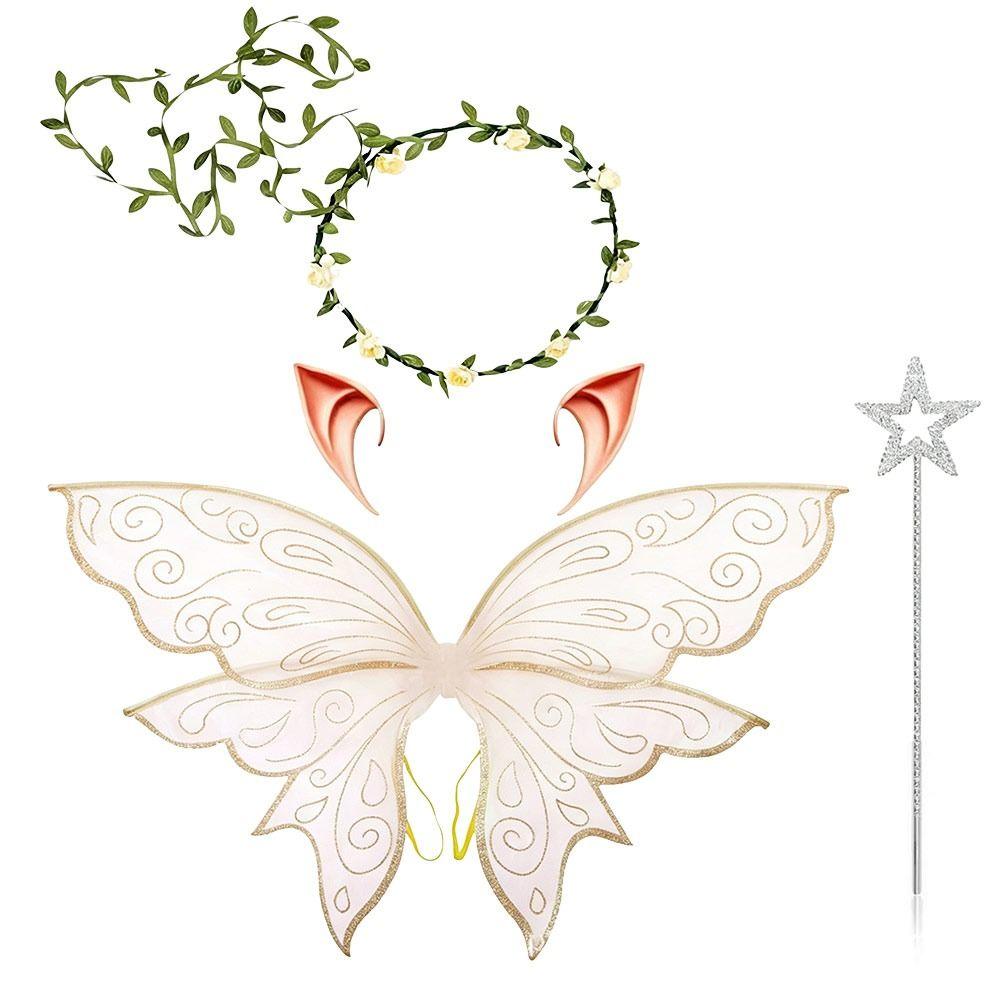 4Pcs Party Dress Up Butterfly Fairy Wings Set Lightweight Dress Up Wings  Women Girls