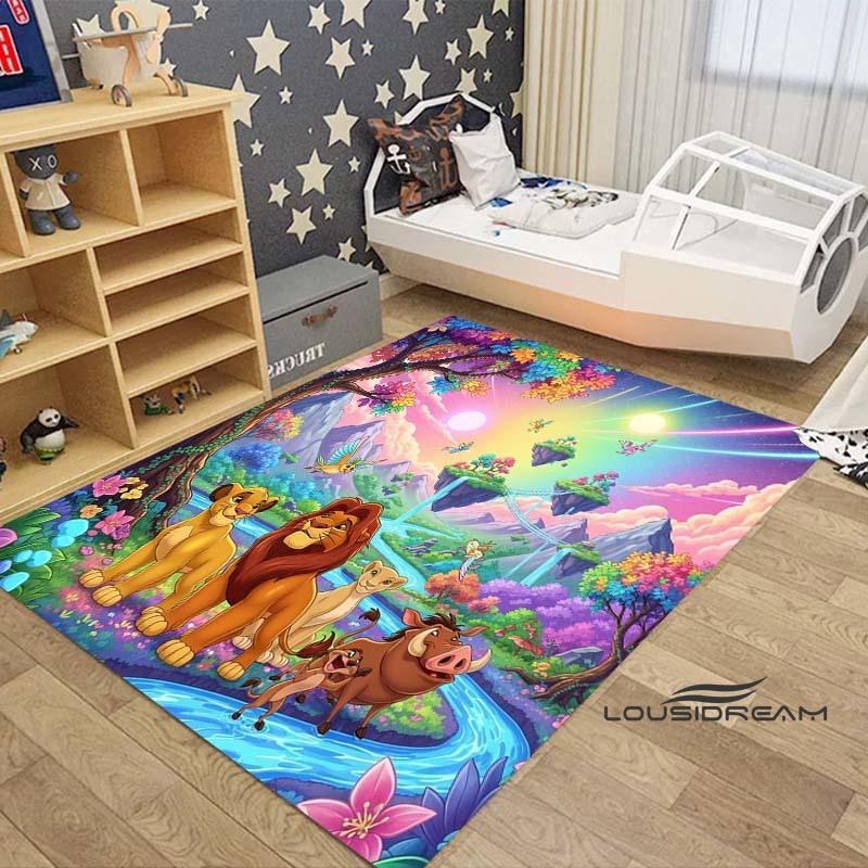 Customizable large Simba Lion King cartoon rug, suitable for living rooms, children's bedrooms, sofas, doormats, and is non-slip