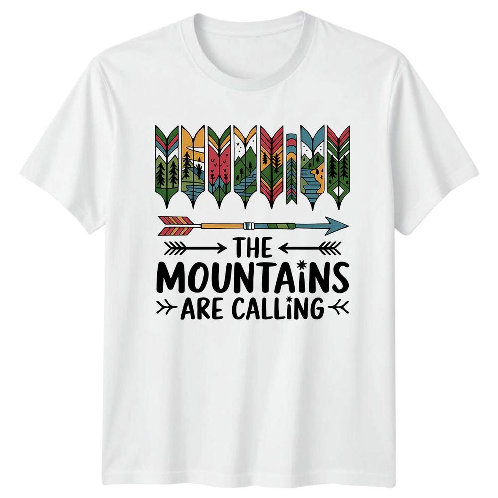 Mountains Are Calling Arrow Camping TShirt Nature Adventure Tee S