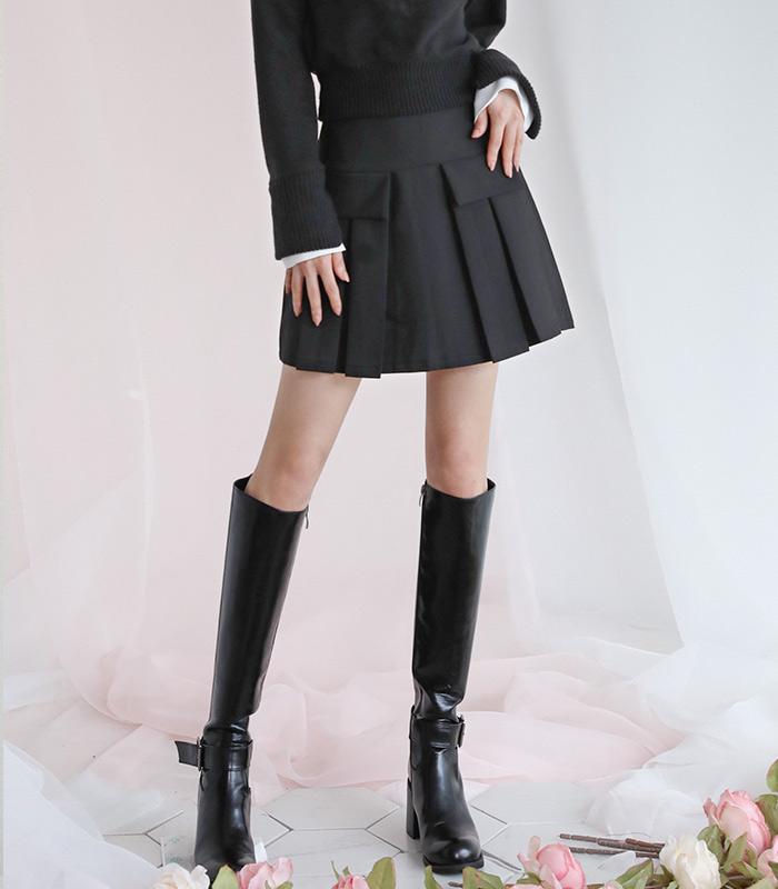 Urban Dress Pocket Mini Pleats Skirt Black