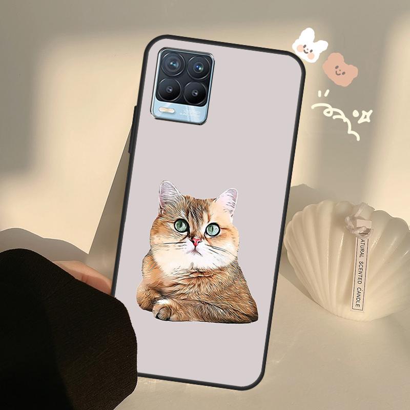 British Shorthair Cat Case For Realme C63 C61 C55 C51 C53 C25 C65 C67 C71 C75 11 12 13 14 15 Pro Plus GT6 GT7 Pro