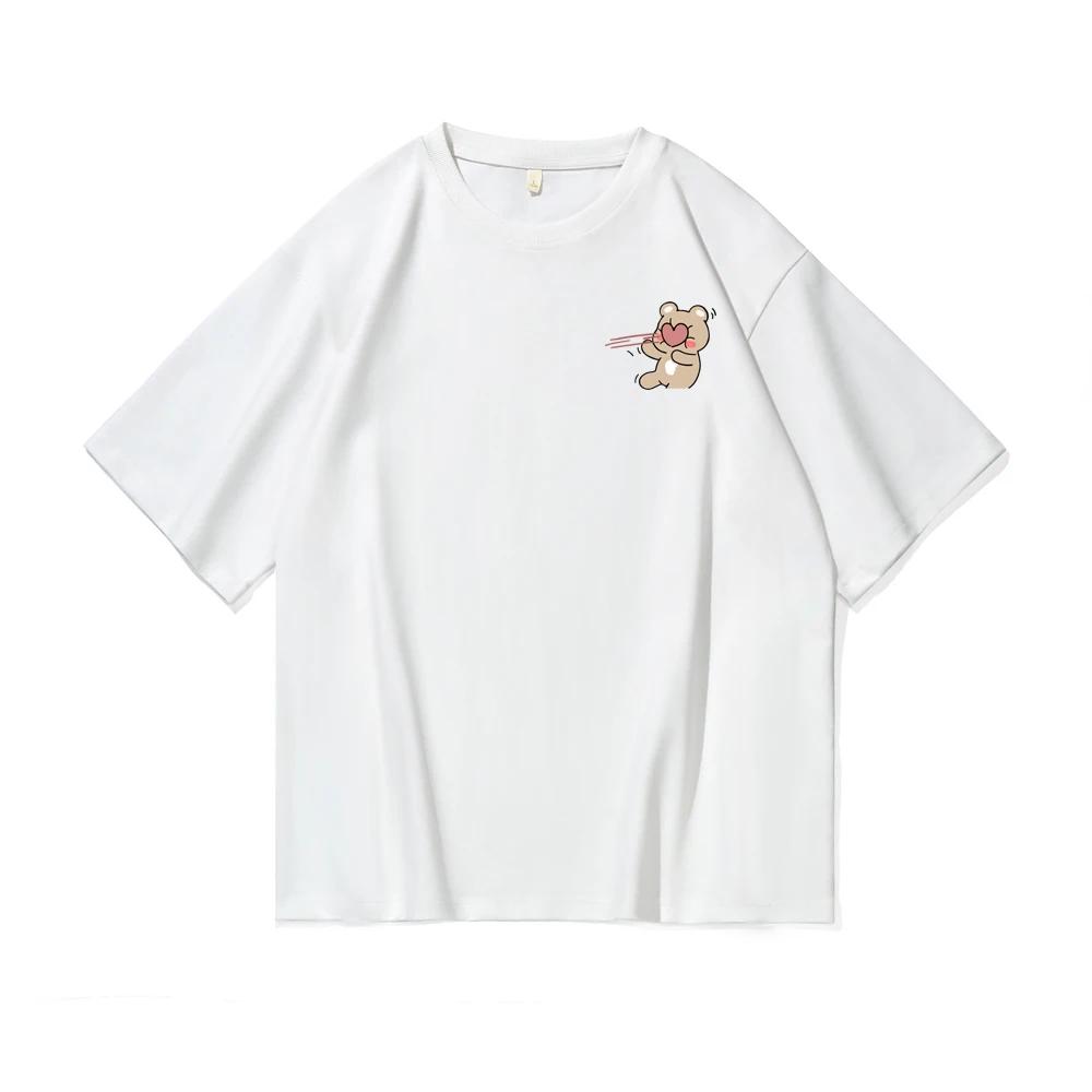 2025 Summer Cartoon Tennis Rabbit Print Couple T-Shirts Tee for Men Women Casual Loose Short Sleeved Tshirts Top