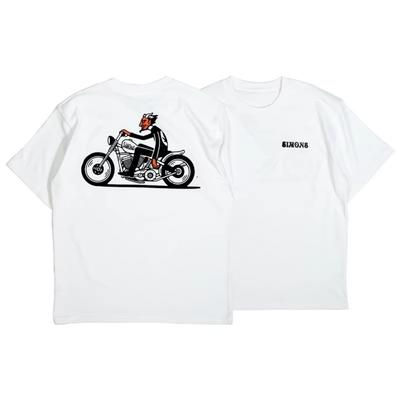 Motorcycle 2025 Summer Flat Print T-shirt Men's and Women's Casual Short-sleeved Crew Neck Cotton Theme T-shirt