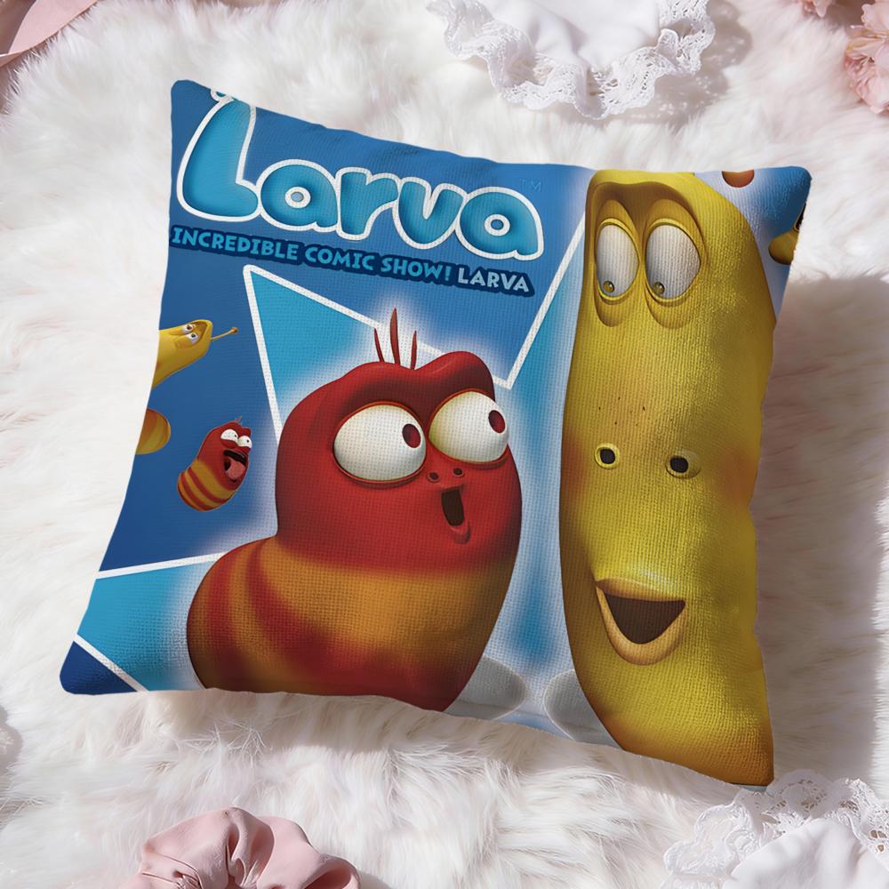 Cute L-LarvaS Cushion Cover Premium Comfort Reversible Pillow Cove -Two in One Design for Any Room & Car Interior