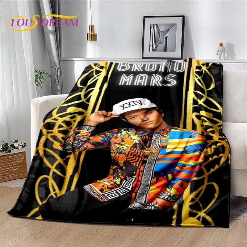 D HD Bruno Mars Singer Star Soft Plush Blanket Flannel Throw for Living Room Bedroom Bed Sofa Picnic Kids Cover