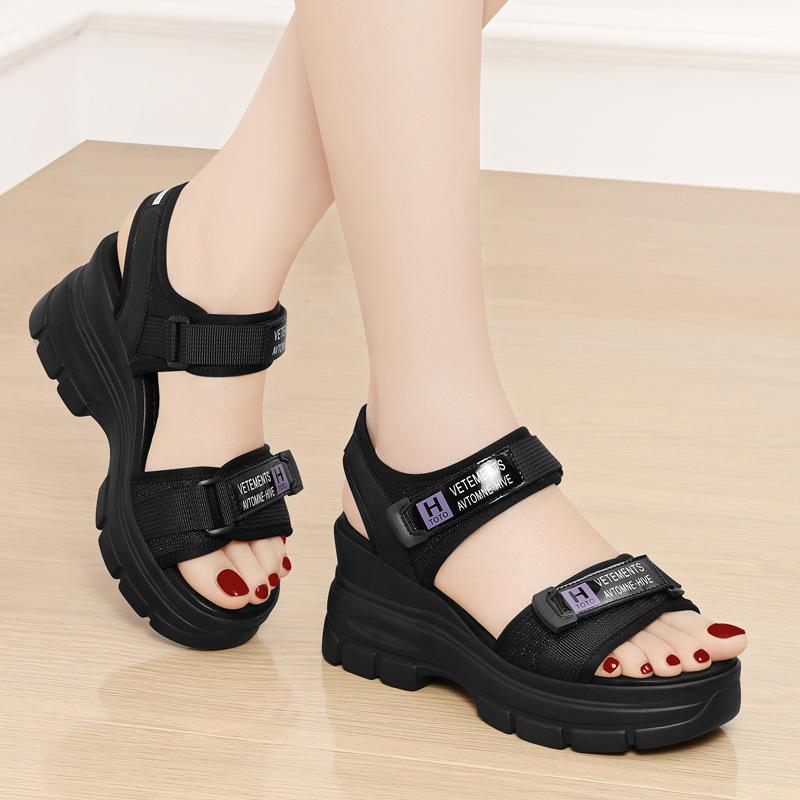 Sportsandalen Dames Zomer Nieuw Klittenband Platform Romeins Veelzijdig Mode Casual Comfortabel Damesschoenen