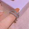 Niche Design Ring Double Layer Full Diamond Ring Tide Cold Style Women'S Jewelry